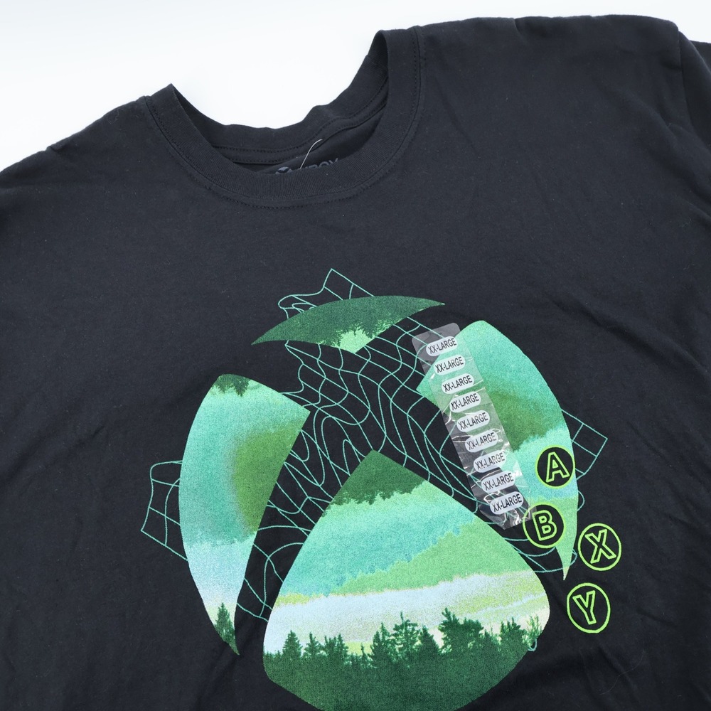 Xbox Grid Logo T Shirt Black Graphic Tee‎ Short Sleeve Men's  XXL New
